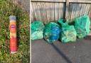 The canisters were amongst four bags of roadside rubbish collected in one morning.