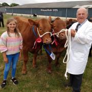 The Jenkins family from Newcastle Emlyn won commercial beef best pair. Picture: Western Telegraph