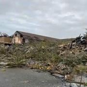 The site of the fire-ravaged Cleddau Bridge Hotel, Pembroke Dock. Picture: Pembrokeshire County Council.