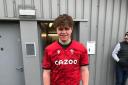 Macs Page (pictured in his Wales U18 kit) has been chosen for the Wales U20 squad for the 2024 Six