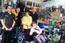 Round Table Chairman Robin Baker is pictured with Mike Annis, Mark from Mikes Bikes, Emily and mum Sarah Howells.