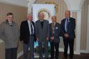 Pictured are: Rotarian Pat Russell, Rtn Harold James who organised the evening, Edward Perkins, President Ken Chung and Vice President Robert McLaren.