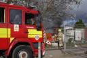 Firefighters tackled the flames near the Phoenix Centre, Goodwick