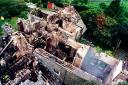 The remains of Llawhaden House shortly after the fire which devastated the grade II listed building in 2000.