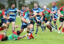 Otters wing Dean James on the attack against Dunvant.