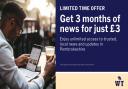 Get 3 months of news for just £3 in our latest flash sale