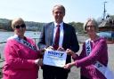 Melinda Williams, Ben Lake and Pamela Judge with Ben’s pledge to support the WASPI campaign for fair and fast compensation.