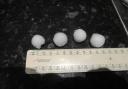 Large hailstones in Simpson Cross
