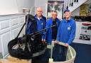 With the Sunderland turret at the Heritage Centre are, left to right: PAG Chairman Graham Clarkson; Rik Sandanha and Pat James. All are also volunteers at the Centre. PICTURE: Martin Cavaney Photography.
