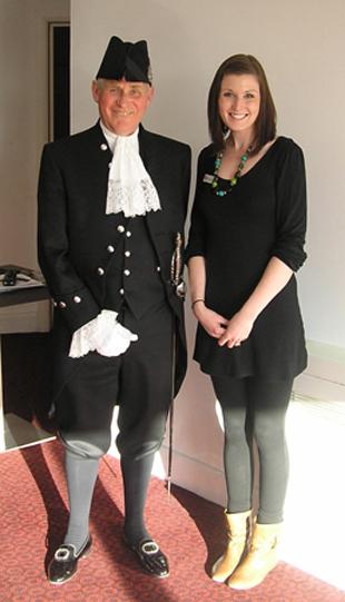 Dyfed High Sheriff David Pryse Lloyd meets Torch Theatre duty manager Janine Shearer at the preview of the latest Robin Hood film in Milford Haven.