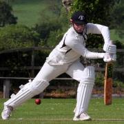 Lewis Page batting for Neyland in their victory over Lawrenny. Photo Susan McKehon