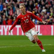 Jess Fishlock celebrates opening the scoring in Wales’ impressive friendly victory over Northern Ireland in Cardiff (Nick Potts/PA)