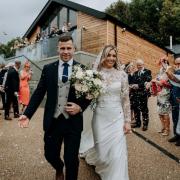 Welsh international Gareth Davies and his beautiful bride Katy