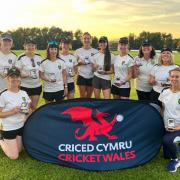 Llanrhian Ladies with their runners-up awards in the Cricket Wales Women's 100 Ball Welsh Cup.