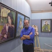 Seimon Pugh-Jones pictured at his Under Milk Wood exhibition at Narberth Museum.d