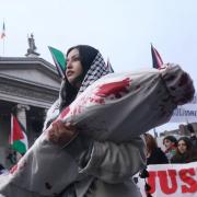 A mock funeral, similar to this one held in Dublin, will take place as part of a pro-Palestine demonstration tomorrow.