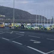 An incident is reported as ongoing on the A40 Goodwick Parrog