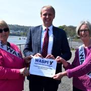 Melinda Williams, Ben Lake and Pamela Judge with Ben’s pledge to support the WASPI campaign for fair and fast compensation.