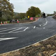 The improved Fan Road junction on the outskirts of Saundersfoot,