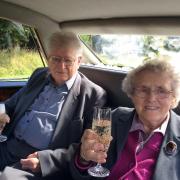 Diamond Wedding celebrations for John and Nesta Davies of Whitland. (40070231)