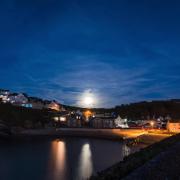 Harvest moon over Little Haven taken by Andrew Screwy Lewis