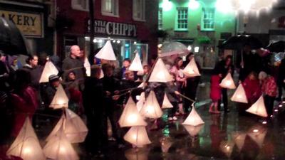 Haverfordwest Halloween lantern parade.