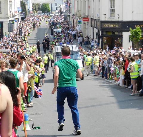 Thousands turn out to cheer on the runners who carried the Olympic flame through Pembrokeshire.