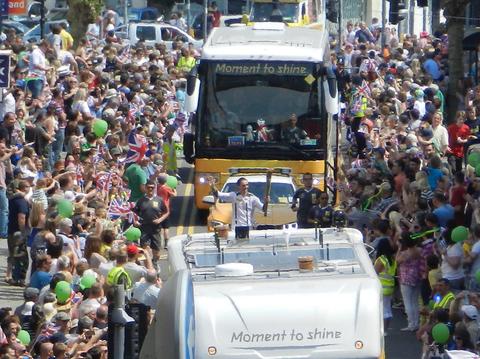 The Olympic flame in Haverfordwest