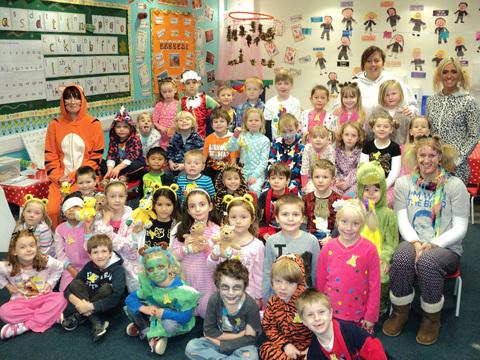 Saundersfoot School dress up for Childrens in Need.