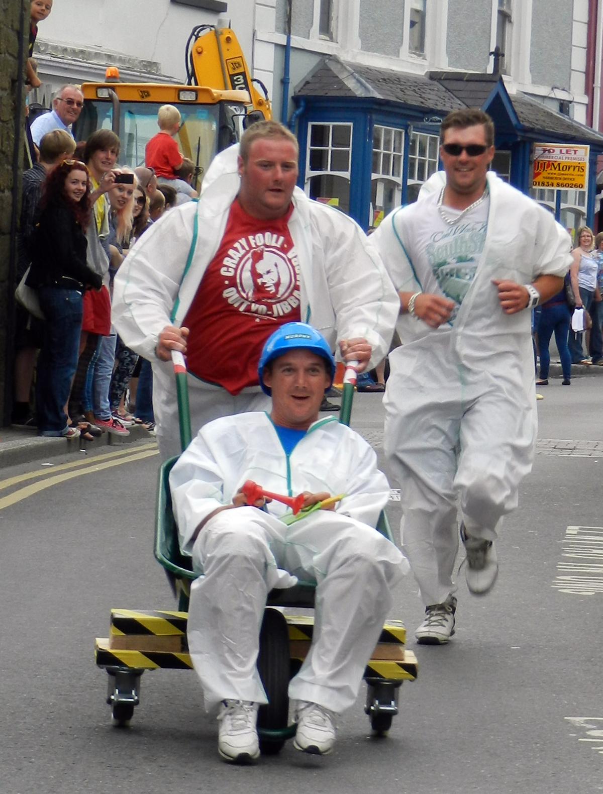 The popular Narberth pram race is an annual event held on the Wednesday of Civic Week each year.