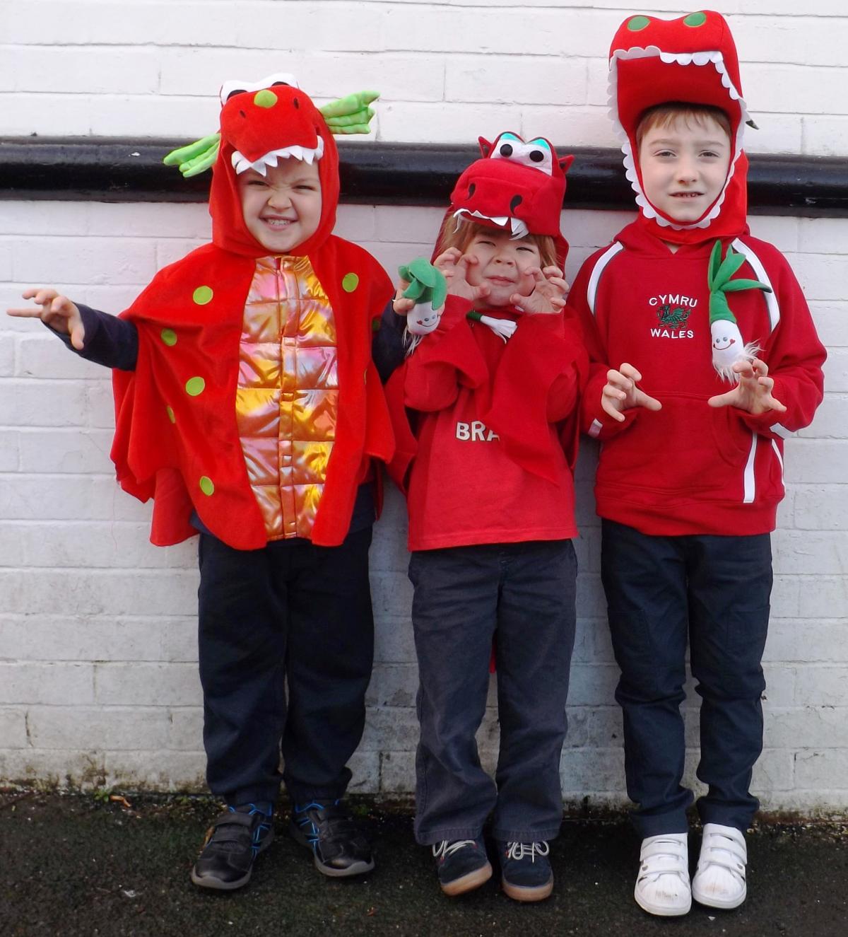 Roaring fun: Orielton School marks St David's Day