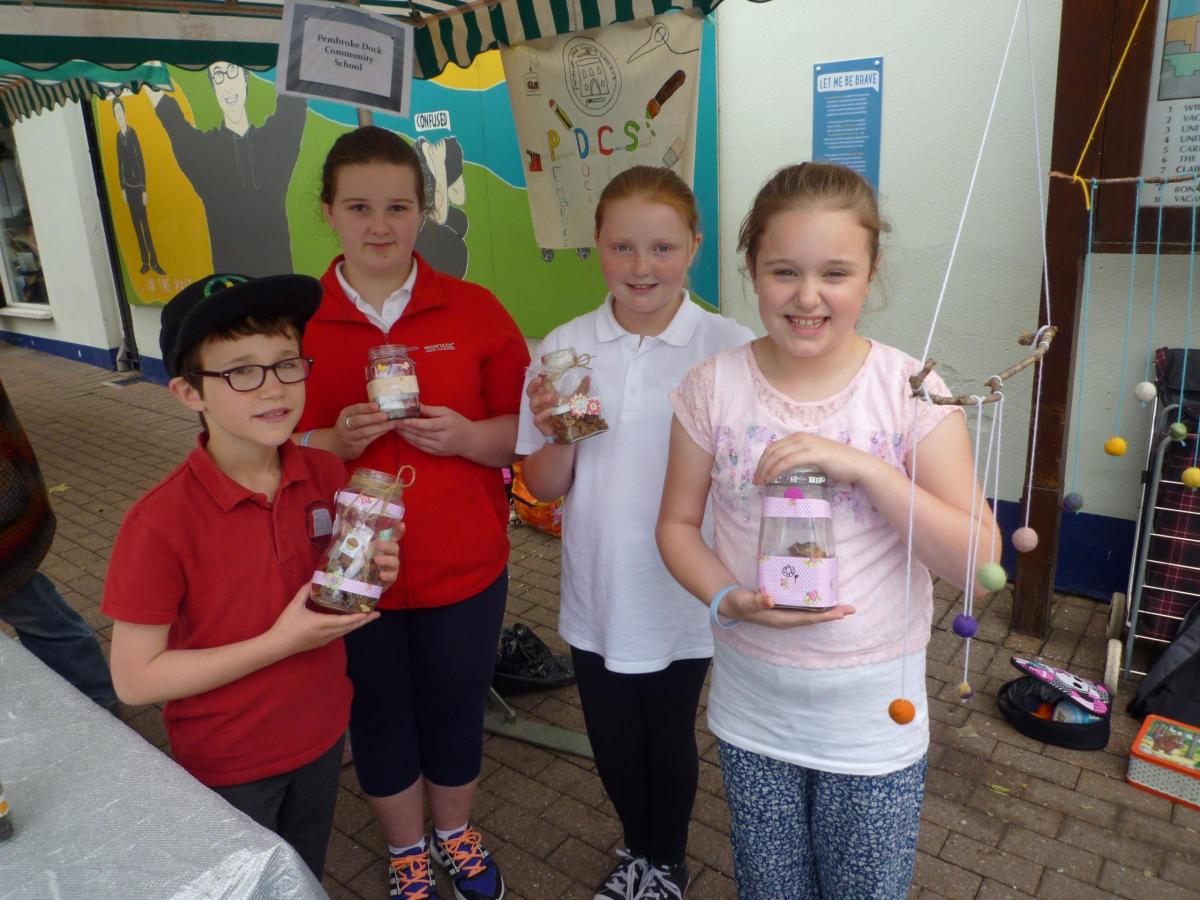 Pembroke Dock Community School sold jars of goodies.