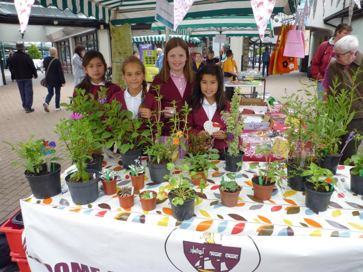 Pupils from Saundersfoot Community School were donated a range of plants to sell.