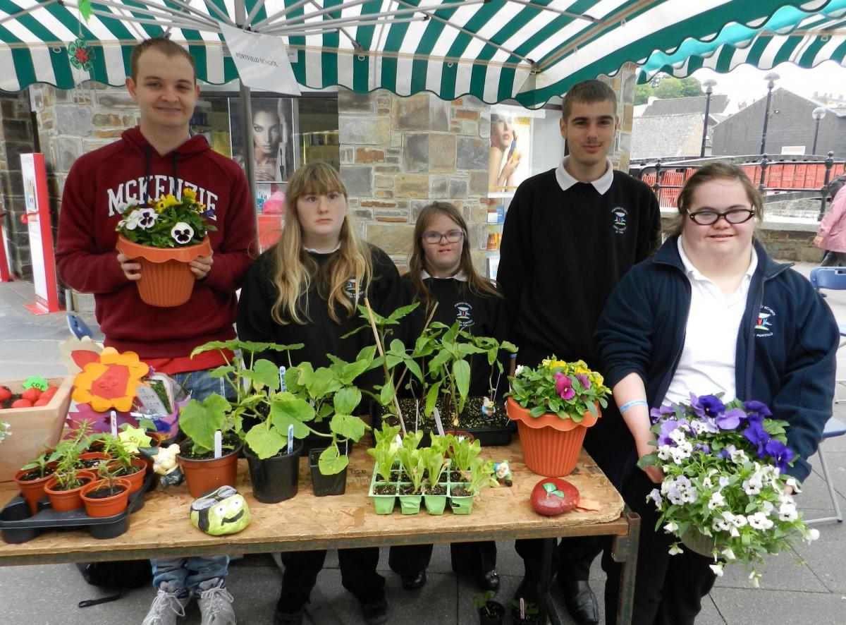The whole of Portfield School has been involved in growing plants and making items for their garden themed stall, which included plants, pots, garden ornaments and also tasty tomato chutney.