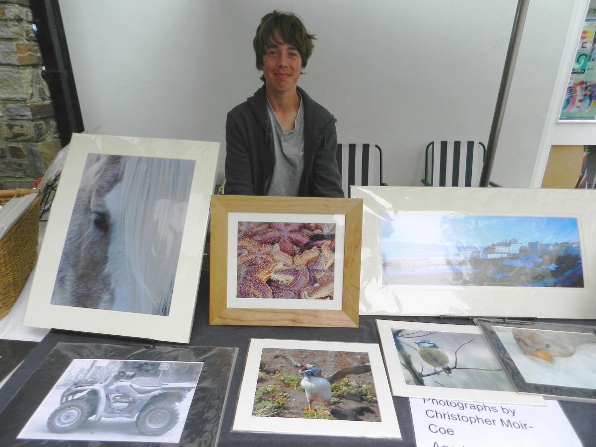 Greenhill student Christopher Moir-Coe, 14, had his own stall selling framed photograph he had taken around the county.