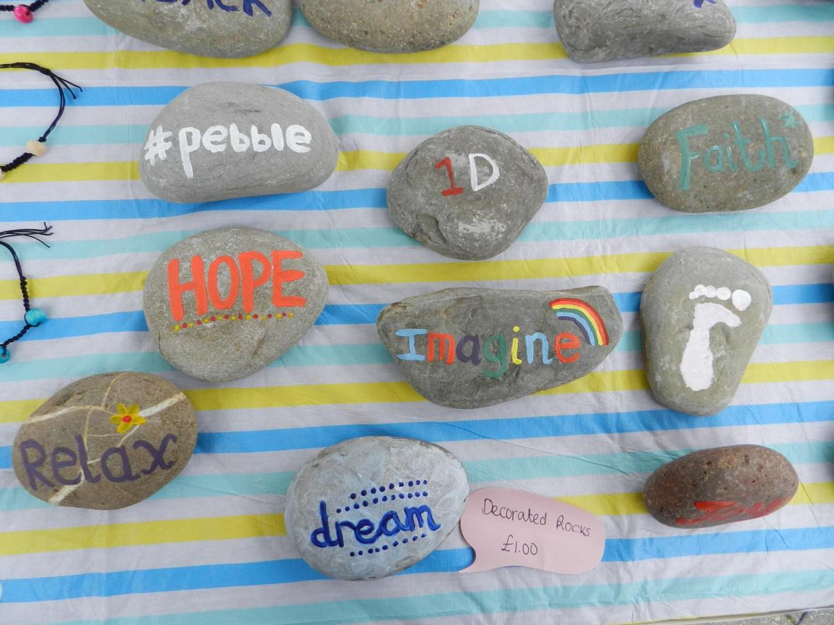 'Inspirational' pebbles designed by students from Castle School.