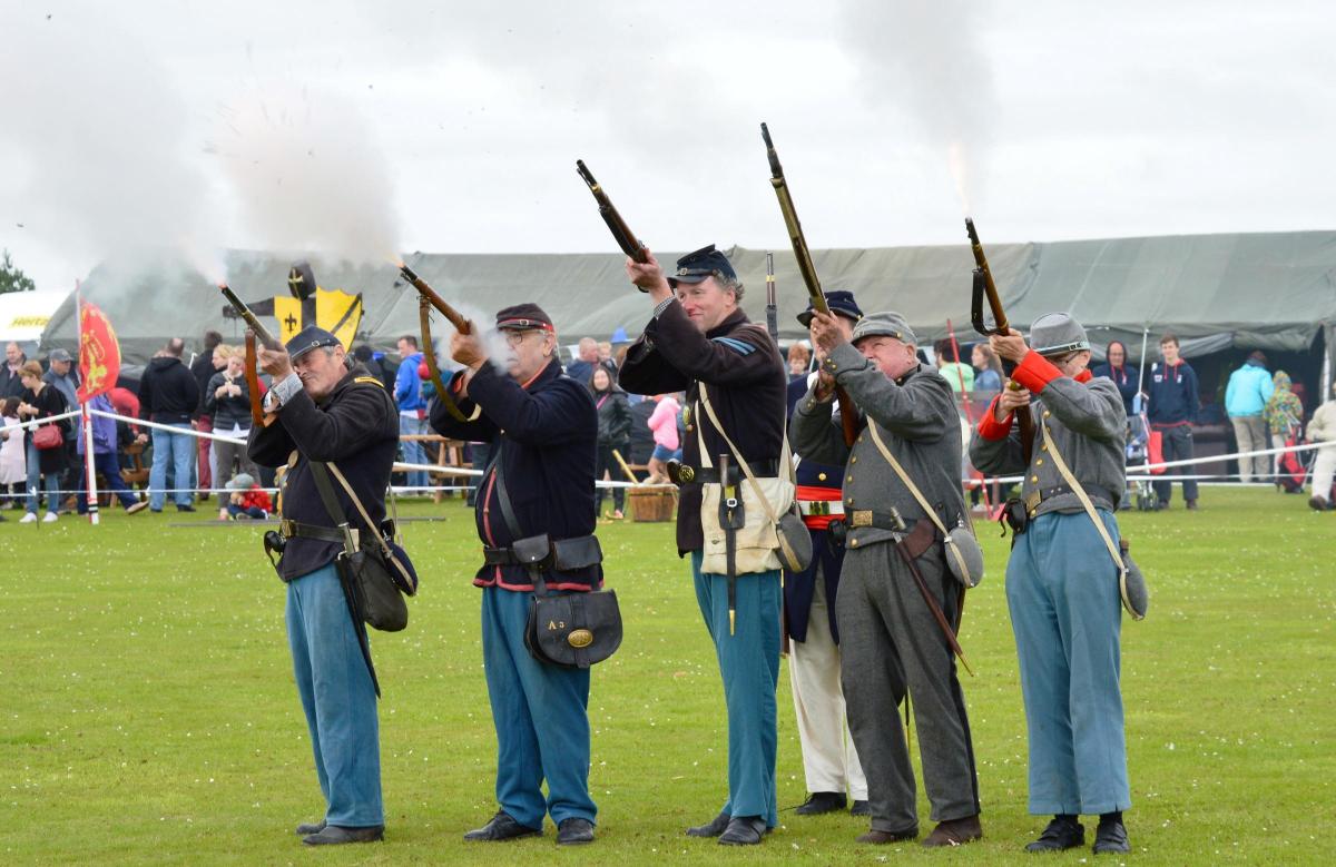 The Confederate and Union Re-enactment Society fired off weapons from the American Civil War.