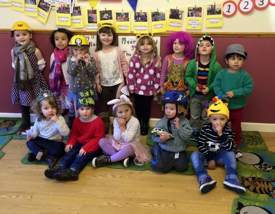 Tavernspite Playgroup raised £31 for Children In Need by wearing hilarious hats and head bands. They also made Pudsey cakes, coloured in Pudsey bear and had a where is Pudsey bear going on holiday competition. (46391829)