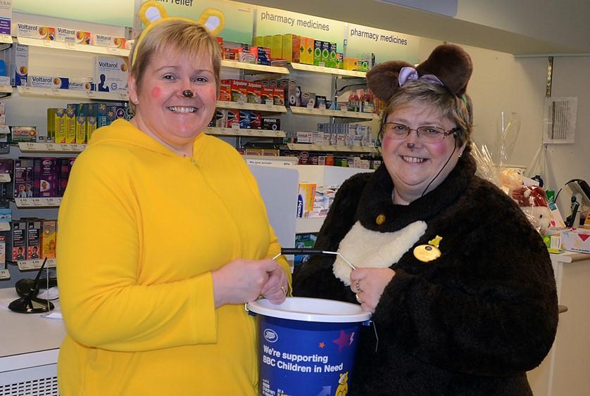 Staff at Boots in Fishguard dressed up and held a collection for Children in Need.
PICTURE: Johnny Morris (46391892)