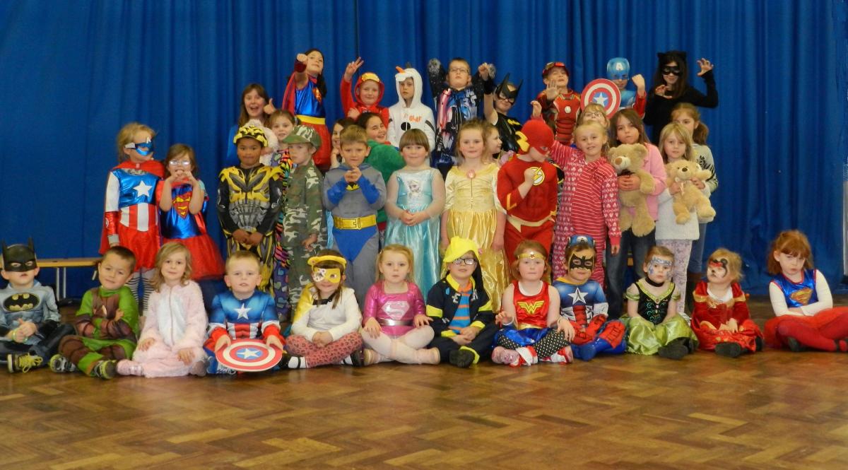 Superhero school children at Fenton CP School. PICTURE Western Telegraph (46381977)