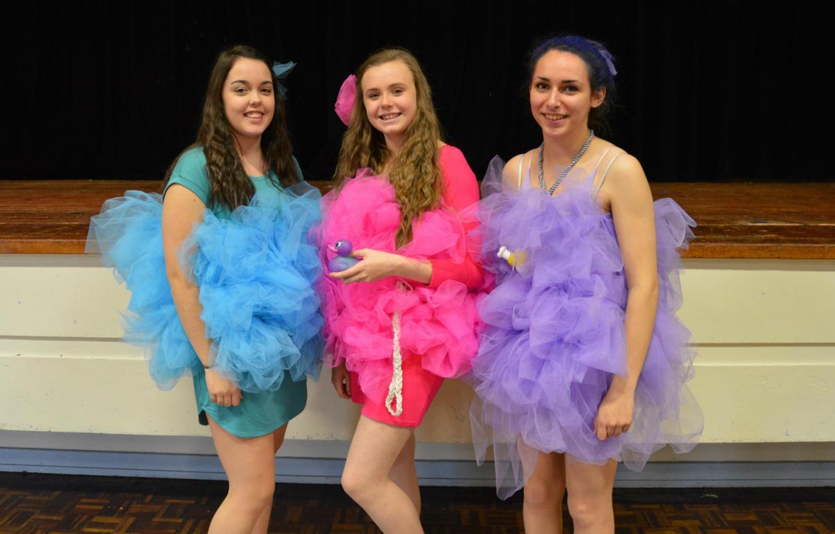 Dress as loofah sponges were: Amy Postlethwaite, Amy Picton and Anna-Maria Cutolo.
PICTURE: Western Telegraph (46226938