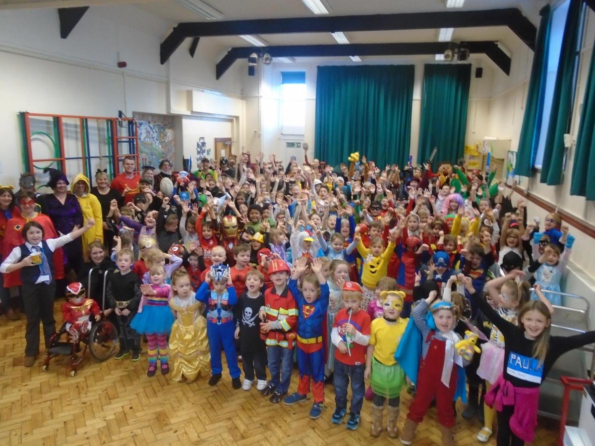 Lamphey Primary School pupils are pictured dressed as their favouite heroes for Children in Need. (46101335)