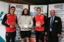 Ioan Croft is pictured with twin brother Garan, who won light-middleweight bronze at the Commonwealth Games, and fellow finalists Dafydd Pawlett and Paul Robinson of Pembrokeshire College.