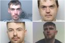 Daniel Smith, Anthony Marshall, Maximus Goldsworthy and Guy Bedford (clockwise from top left) have all recently been jailed.