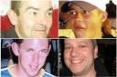 David Jones, Jerome Thomas, Owain Roberts, and James Nutley (clockwise from top left) are reported missing.