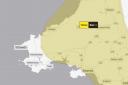 A weather warning has been issued for rain covering areas of Pembrokeshire, Carmarthenshire and Ceredigion.