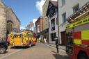 Fire crews at the Tenby Tesco store. PICTURE: Western Telegraph.