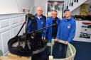 With the Sunderland turret at the Heritage Centre are, left to right: PAG Chairman Graham Clarkson; Rik Sandanha and Pat James. All are also volunteers at the Centre. PICTURE: Martin Cavaney Photography.