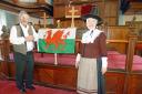 Mavis Williams-Roberts and her husband John, both wearing traditional Welsh costume.