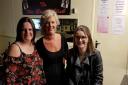Melanie and Tamzin Caudwell are pictured with hairdresser Leah Fouracre, centre.
